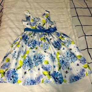 Gymboree dress blue white tulle floral dress
